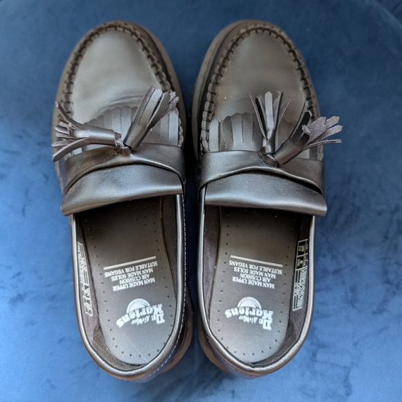 Dr. Martens Vegan Adrian Felix Platform Tassel Loafers - Black - Picture 7 of 9